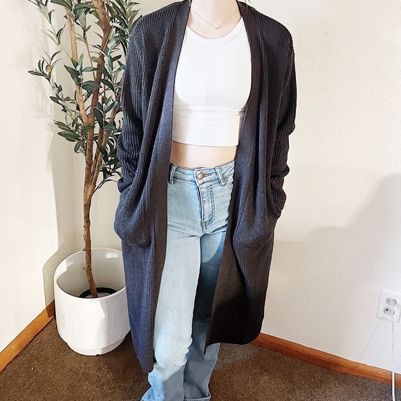 Athleta Scenic Wrap Long Sweater Walnut Brown Heather Women’s Size Medium - Picture 9 of 13